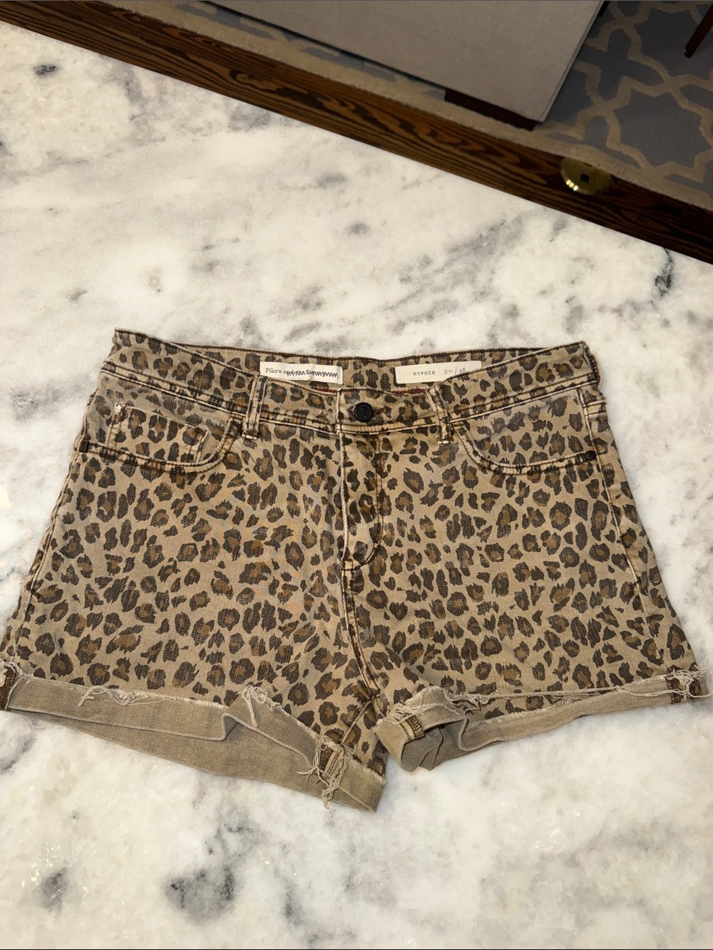 Pilcro Leopard Print Women's Denim Shorts